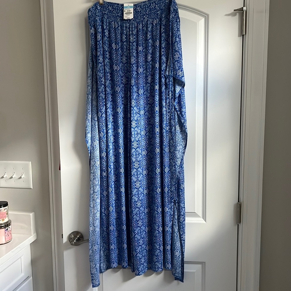 J.McLaughlin Women's Bondi Beach Pants in Neo Tapestry Blue/White Size XL